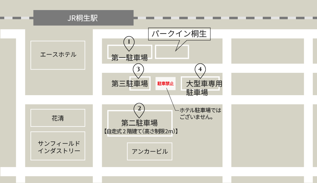 ホテルの地図
