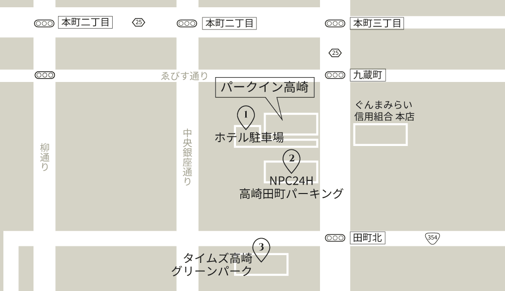 ホテルの地図